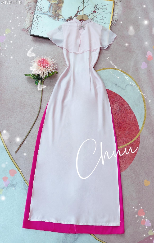 Áo Dài Cánh Tiên Cổ 2P AD8108 (áo lẻ)