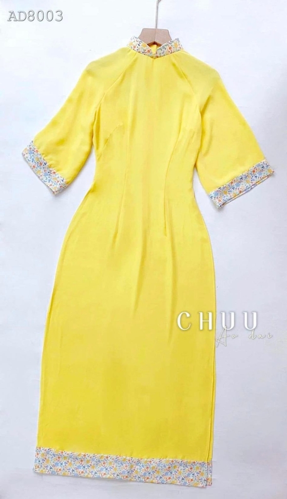 Áo Dài Châu Tôn Phối Hoa AD8003 (áo lẻ)