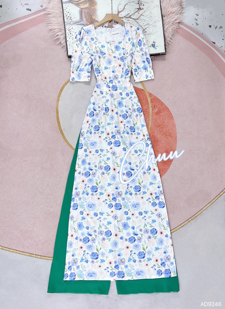 Áo Dài Cổ Vuông Simple AD9246 (áo lẻ)