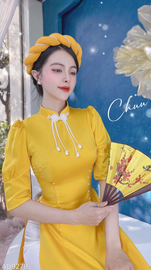 Áo Dài Nút Tàu Ngọc AD9278 (áo lẻ)