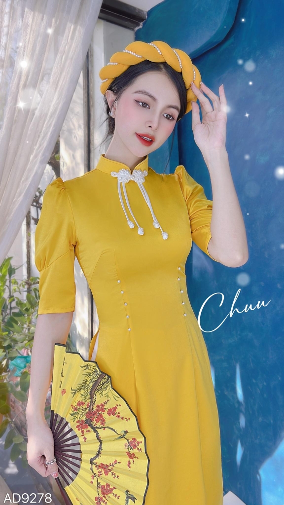 Áo Dài Nút Tàu Ngọc AD9278 (áo lẻ)