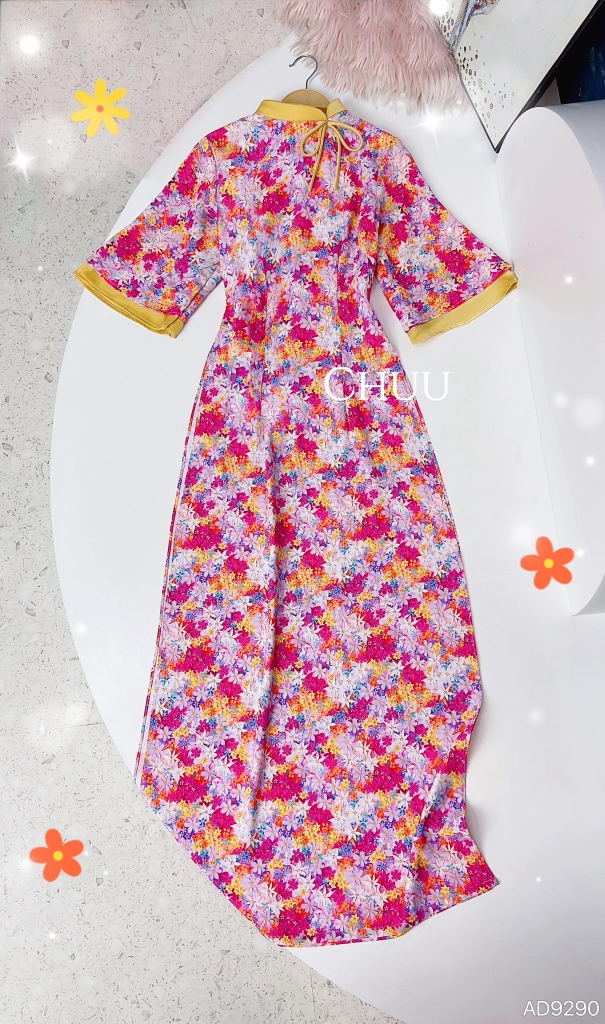 Áo Dài Tay Tầng Cổ Xéo AD9290