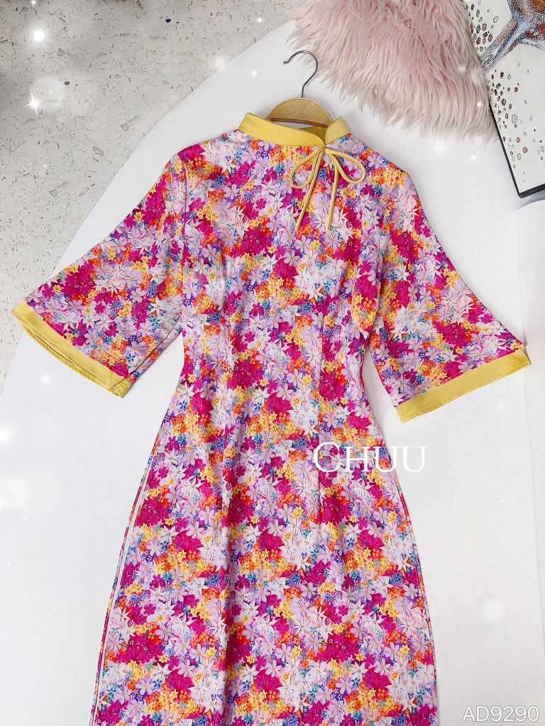 Áo Dài Tay Tầng Cổ Xéo AD9290