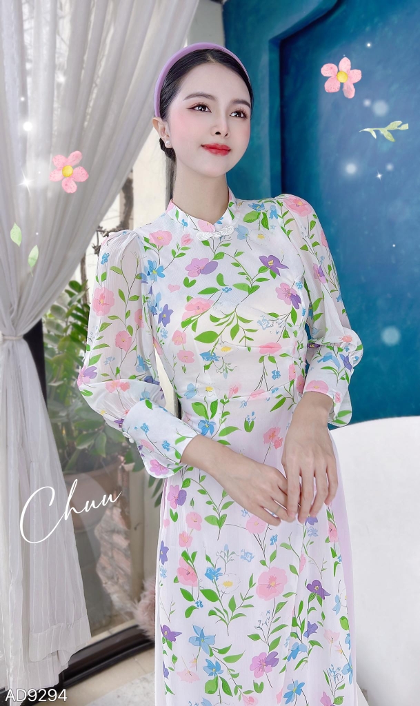 Áo Dài Xếp Eo Thắt Nút 4T AD9294 (áo lẻ)