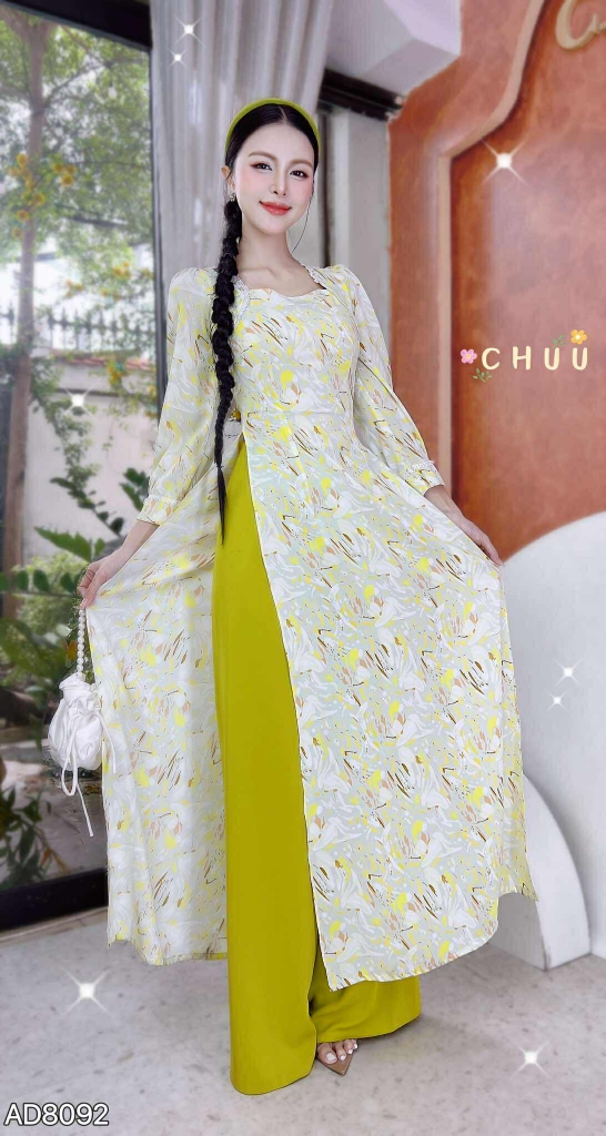 Áo Dài Vai Ren Bán Nguyệt AD8092 (áo lẻ)