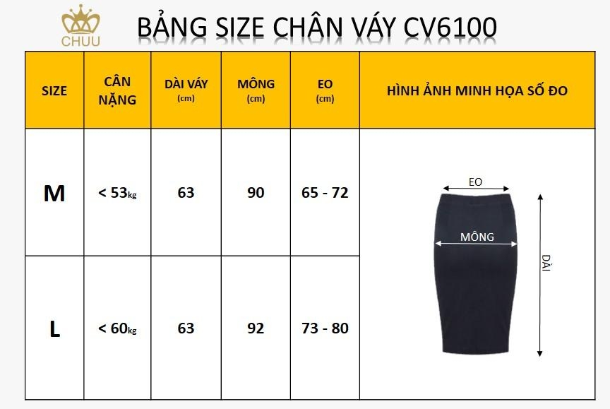 Chân Váy Bút Chì Khóa Nối CV6100