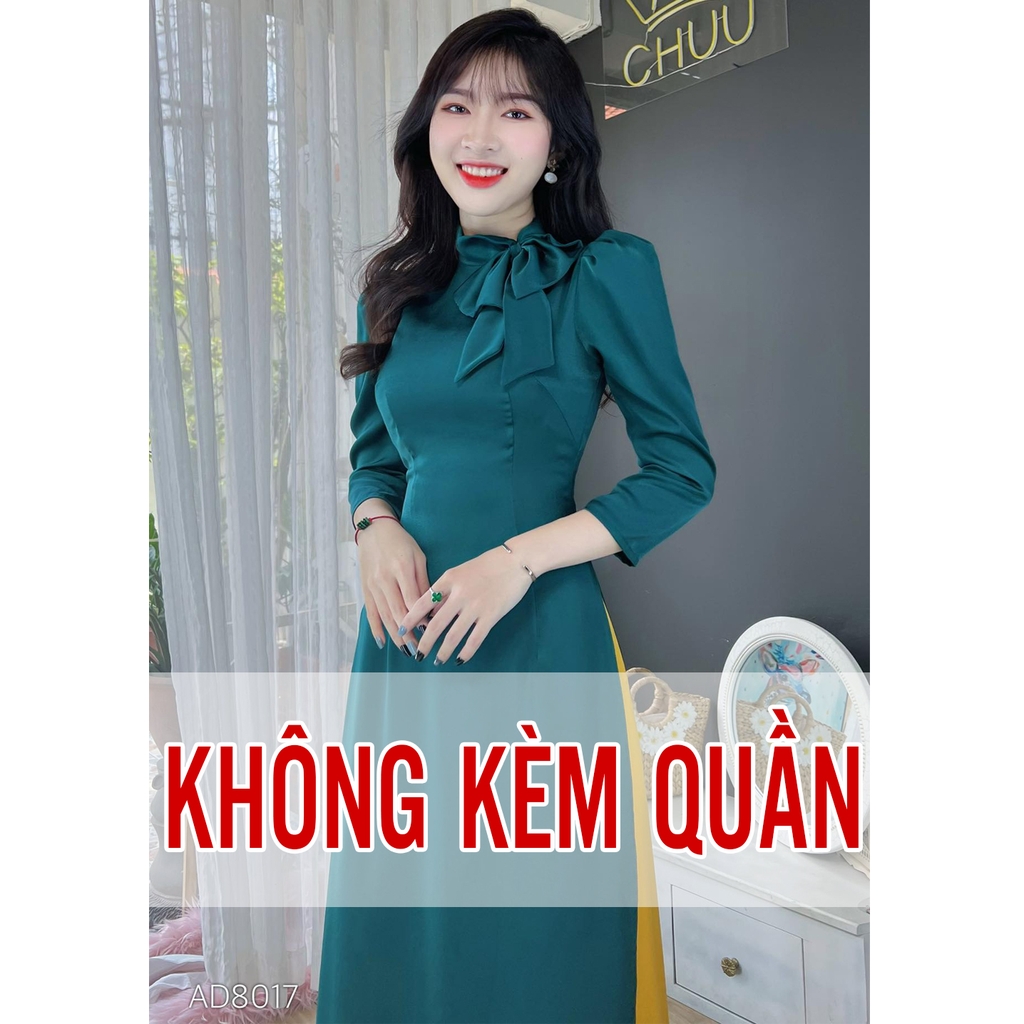 Áo Dài Ánh Nhung Nơ Oai AD8017 (áo lẻ)