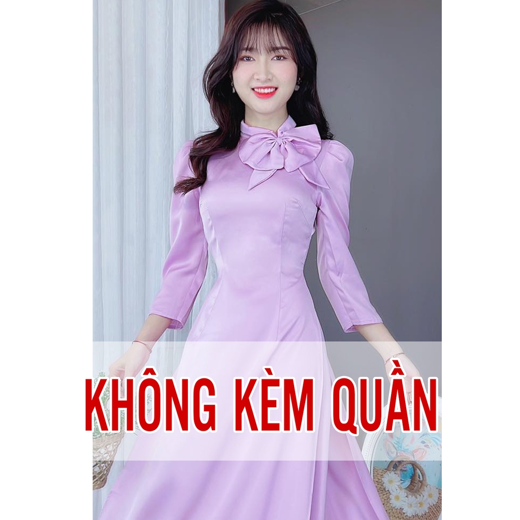 Áo Dài Ánh Nhung Nơ Oai AD8017 (áo lẻ)