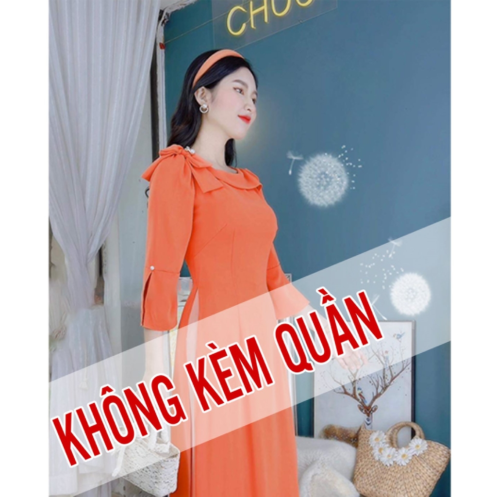 Áo Dài Cổ Thuyền Nơ Vai AD9204