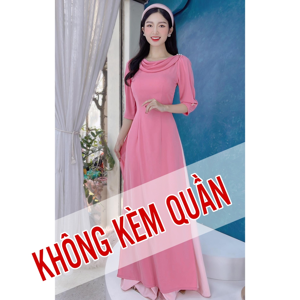 Áo Dài Cổ Đổ Bắn Ngọc AD9234