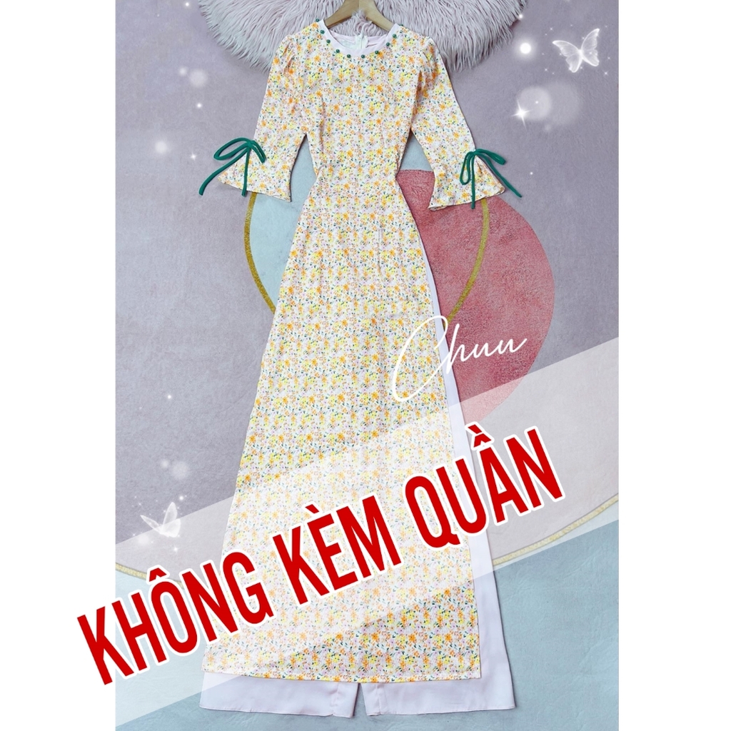 Áo dài Cổ Tròn Ngọc Màu AD9252