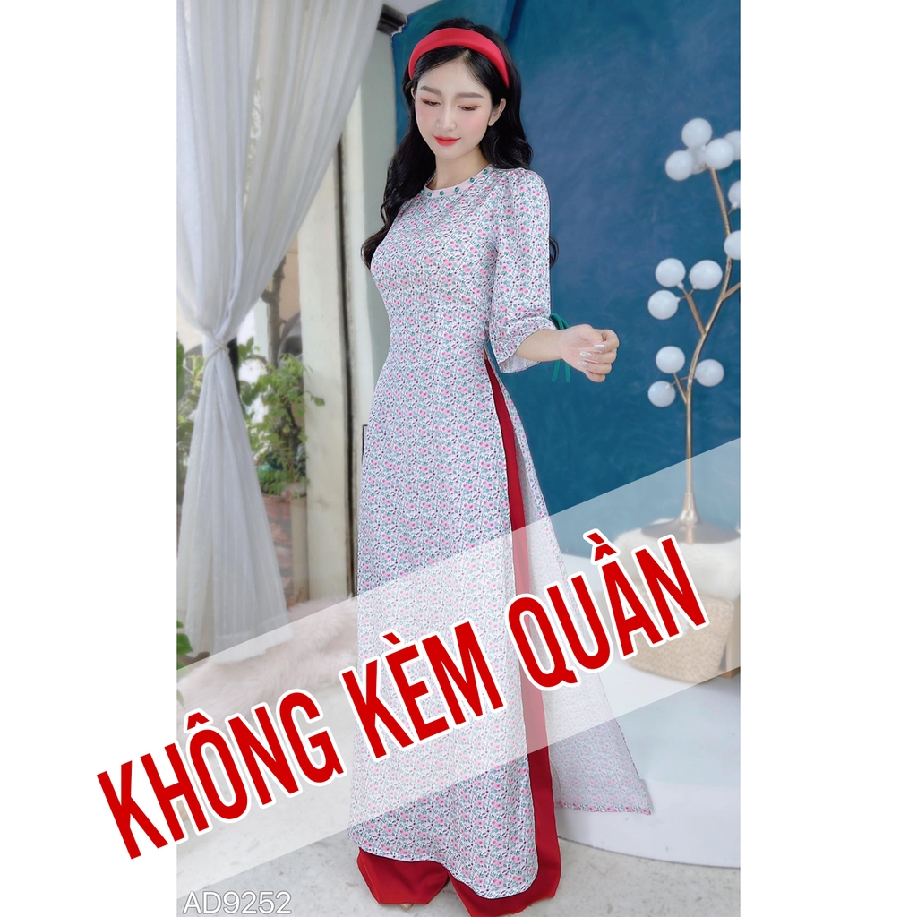 Áo dài Cổ Tròn Ngọc Màu AD9252