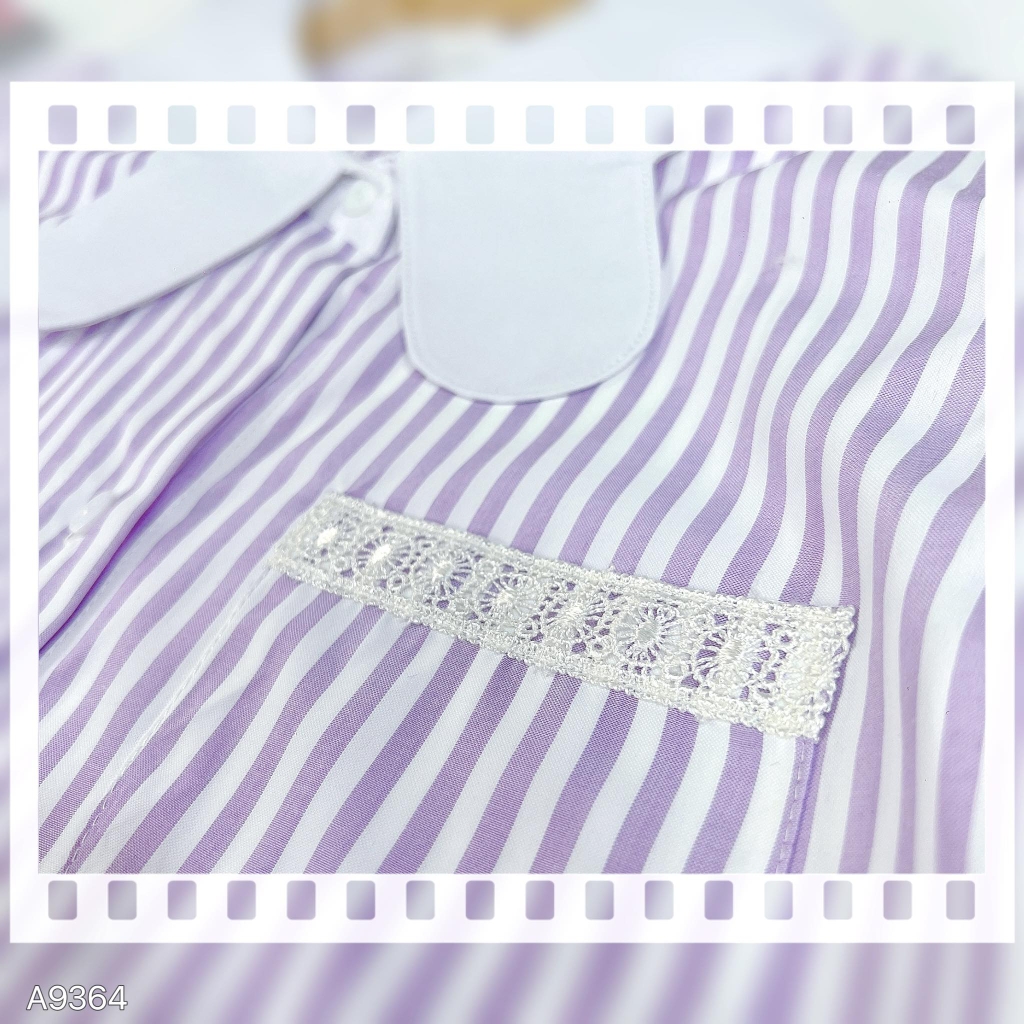 Áo Sọc Cổ Bướm A9364