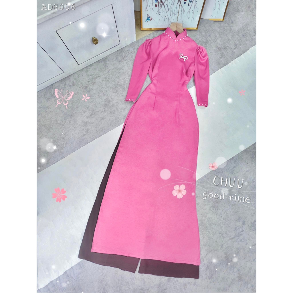 Áo Dài Lụa Ướt 3P Ngọc AD8006