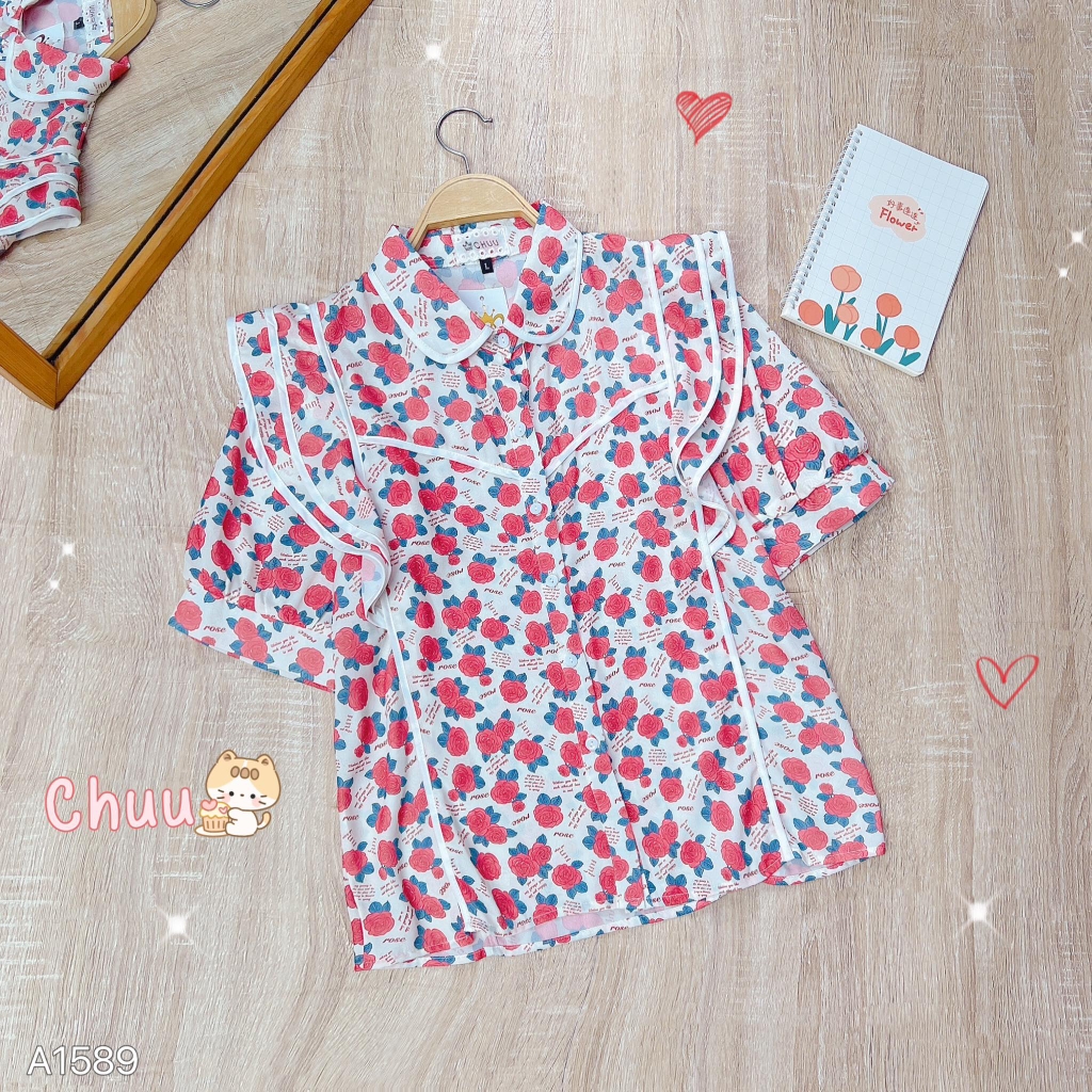 Áo Sơ Mi Hoa Line Màu A1589