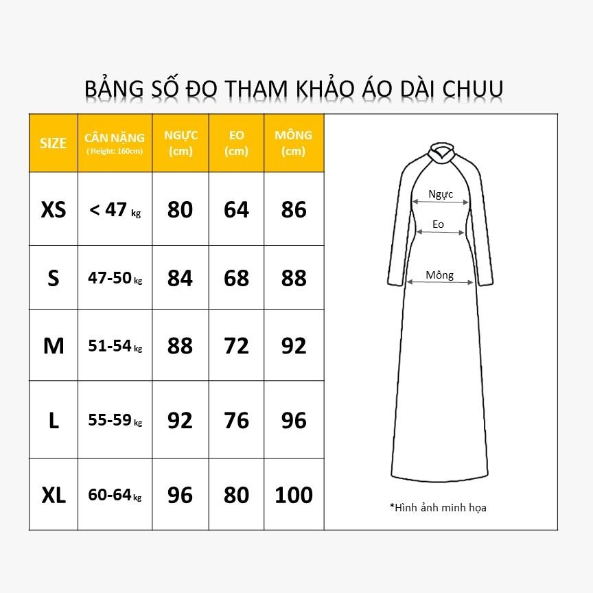 Áo Dài Tay Tơ Chân Hoa To AD1336