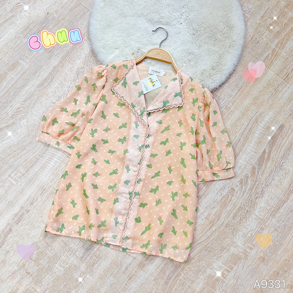 Áo Sơ Mi Hoa Tuyết Cổ Lật A9331