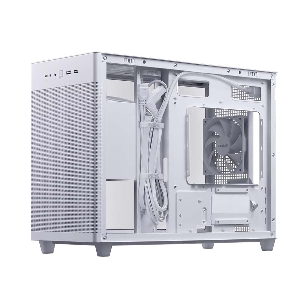 Case máy tính MicroATX Asus Prime AP201 Tempered Glass White