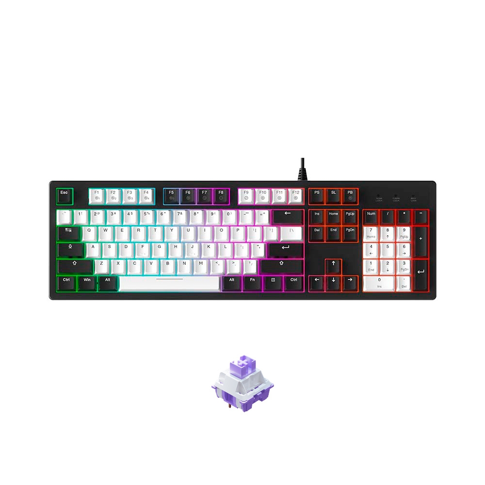 Bàn phím cơ Dareu EK104 Multi LED White x Black (Dareu Sw)