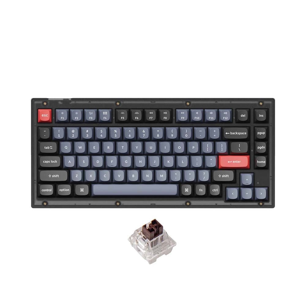 Bàn phím cơ Keychron V1 Full Assembled Black Translucent Led RGB HotSwap Keychron K Pro Switch Red / Blue / Brown