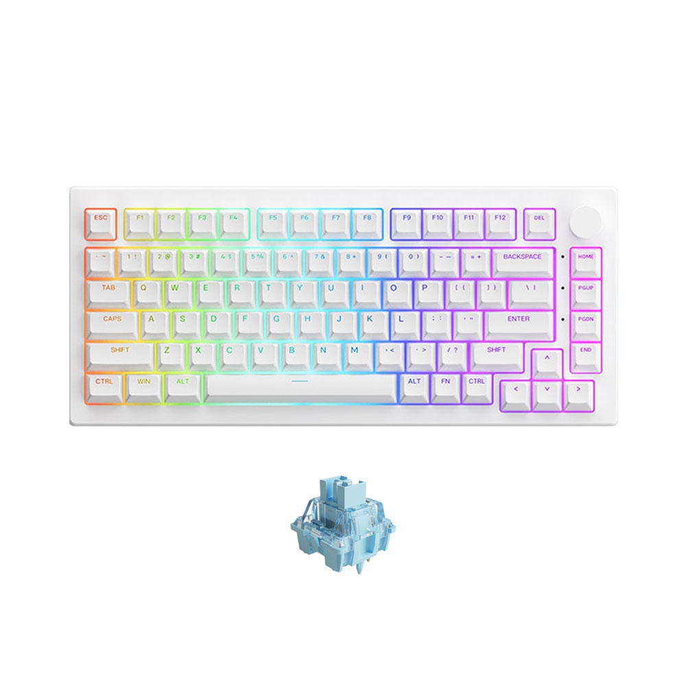 Bàn phím cơ không dây AKKO 5075B Plus White RGB (AKKO Sw V3 Pro)