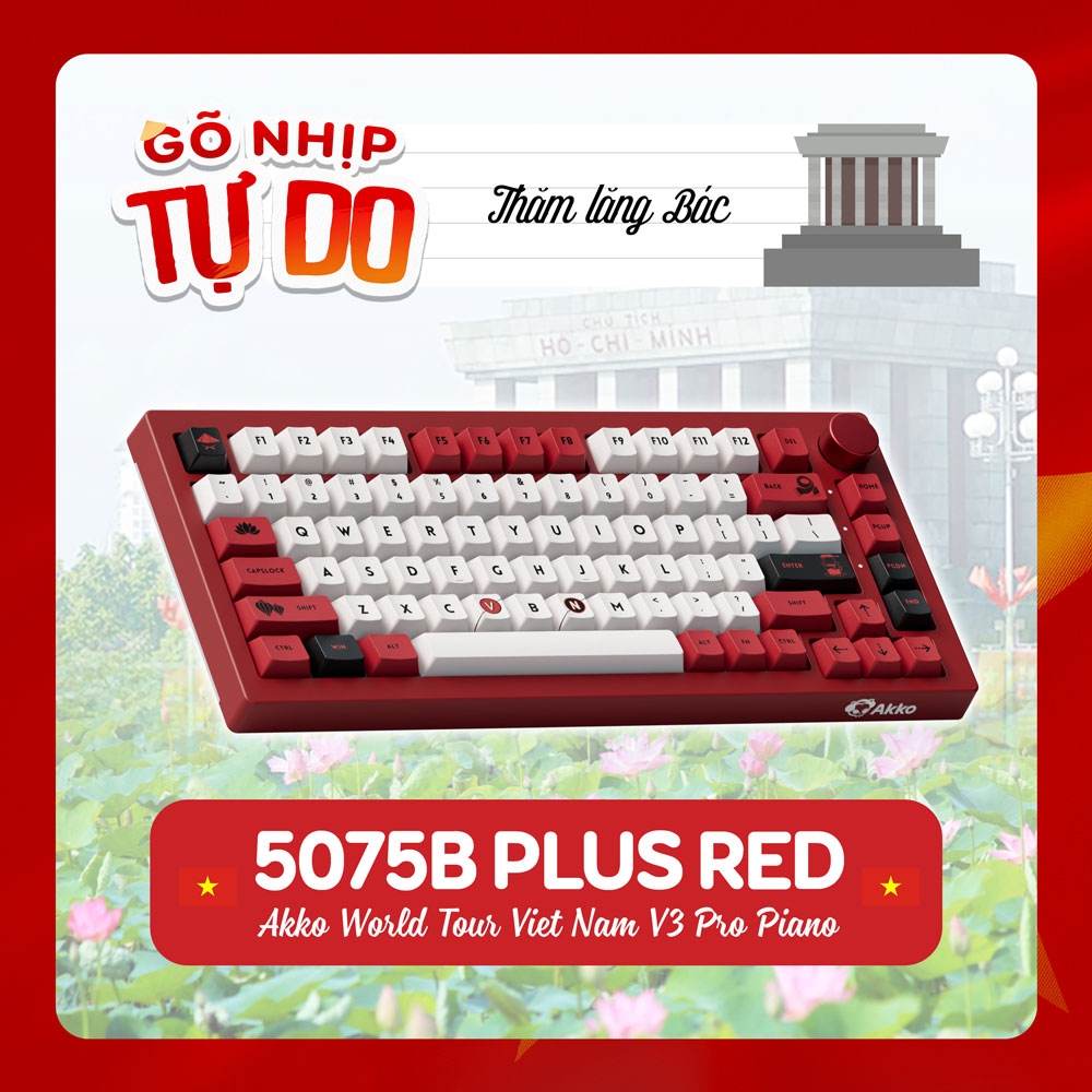 Bàn phím cơ không dây AKKO 5075B Plus World Tour Viet Nam RGB Hotswap (Akko Sw)