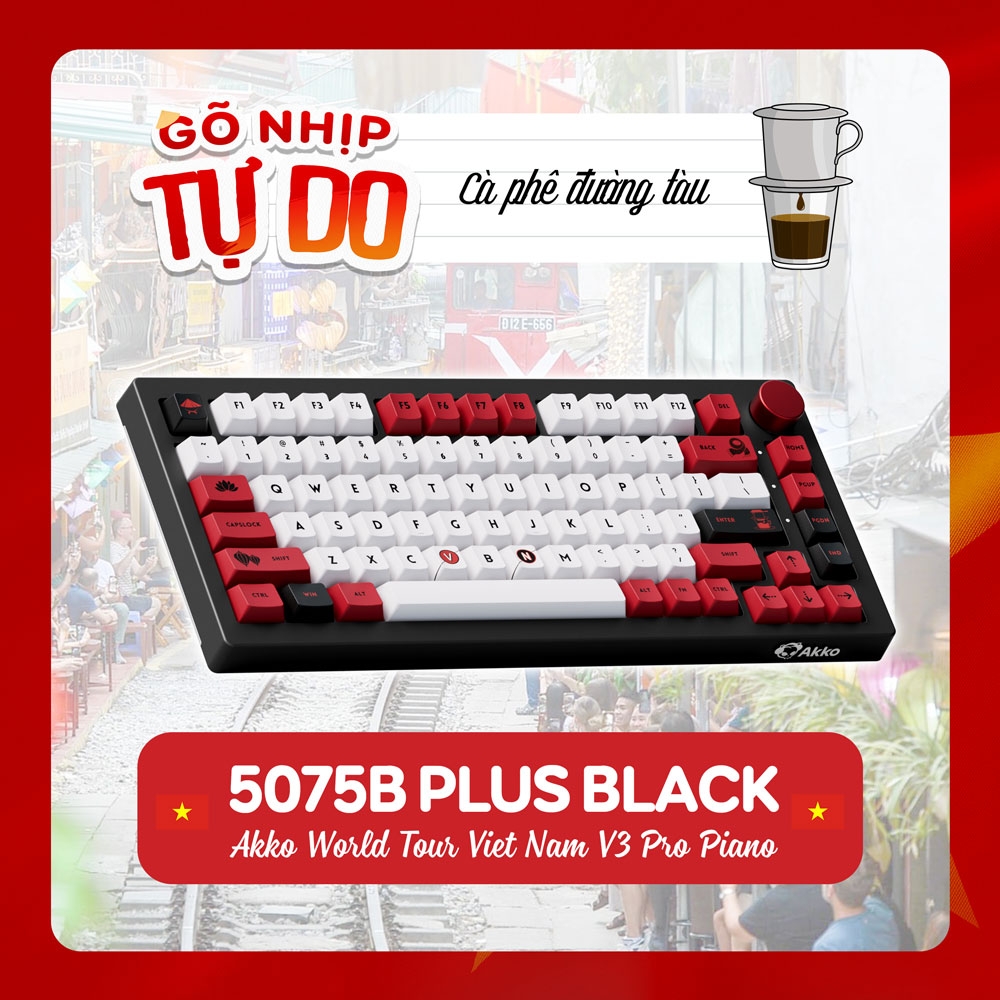 Bàn phím cơ không dây AKKO 5075B Plus World Tour Viet Nam RGB Hotswap (Akko Sw)