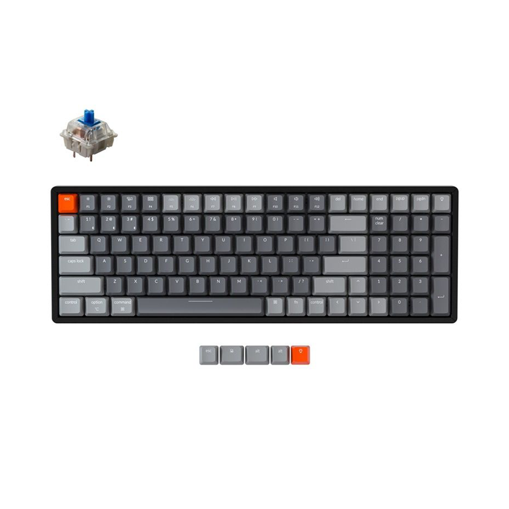 Bàn phím cơ không dây Keychron K4V2 Aluminum Led RGB HotSwap Gateron Switch Red / Blue / Brown