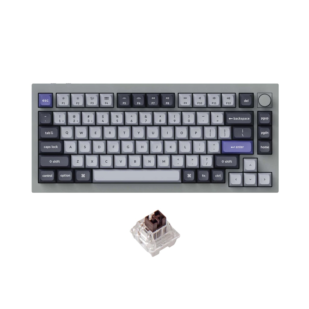 Bàn phím cơ không dây Keychron Q1 Pro Silver Grey RGB Knob Hotswap (Keychron K Pro Sw)