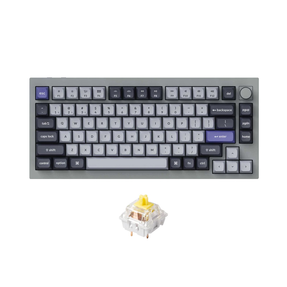 Bàn phím cơ không dây Keychron Q1 Pro Silver Grey RGB Knob Hotswap (Keychron K Pro Sw)