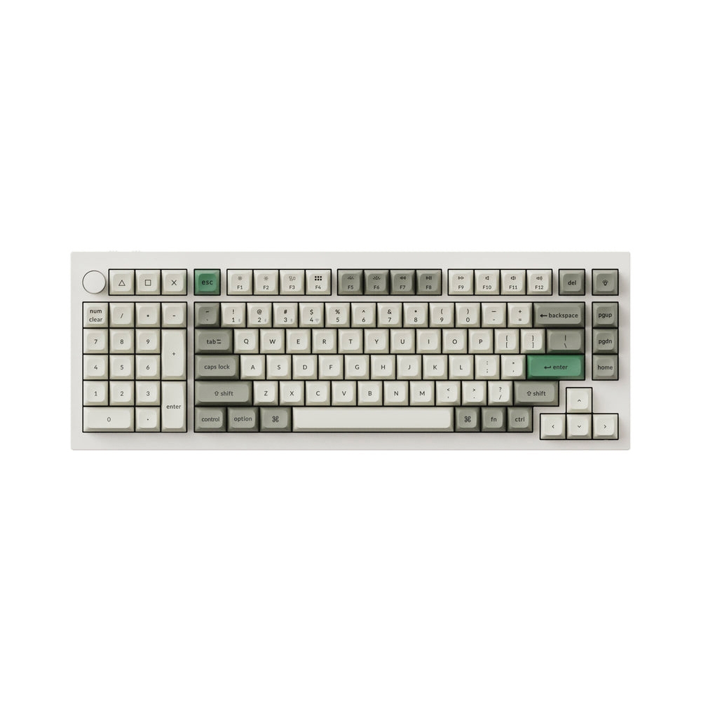 Bàn phím cơ không dây Southpaw Keychron Q12 Max Shell White RGB Knob Hotswap (Gateron Sw)