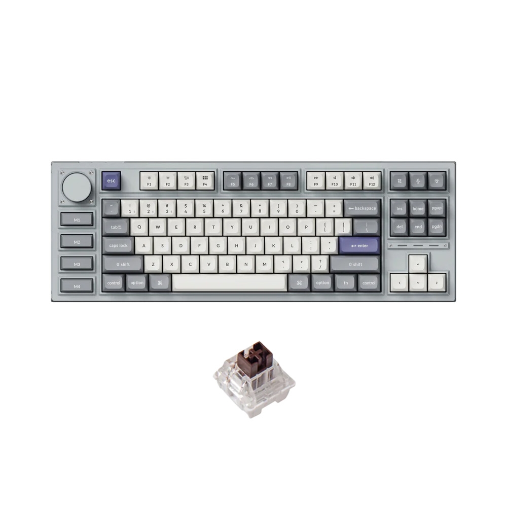 Bàn phím cơ không dây TKL Keychron Q3 Pro Silver Grey SE RGB Knob Hotswap (Keychron K Pro Sw)