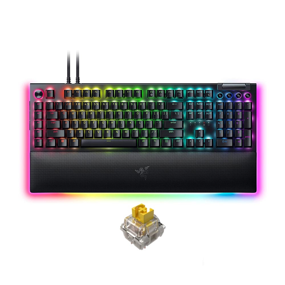 Bàn phím cơ Razer BlackWidow V4 Pro RGB Razer Switch Green/ Yellow