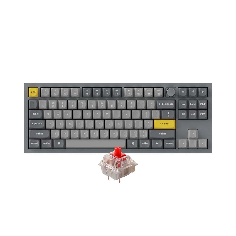 Bàn phím cơ TKL Keychron Q3 Full Assembled Knob Silver Grey Gateron G Pro Red Q3-N1