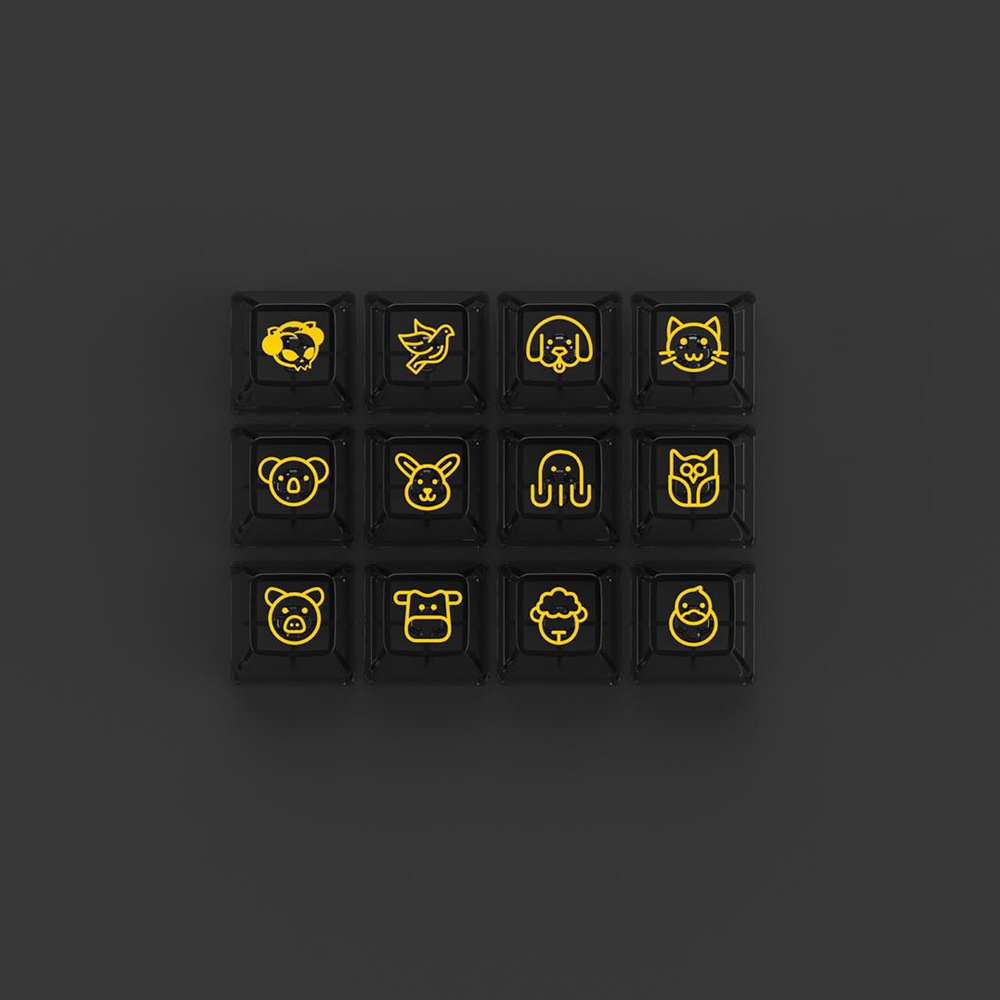 Bộ Keycap Akko Clear Transparent Black Set V2 PC ASA-Clear Profile