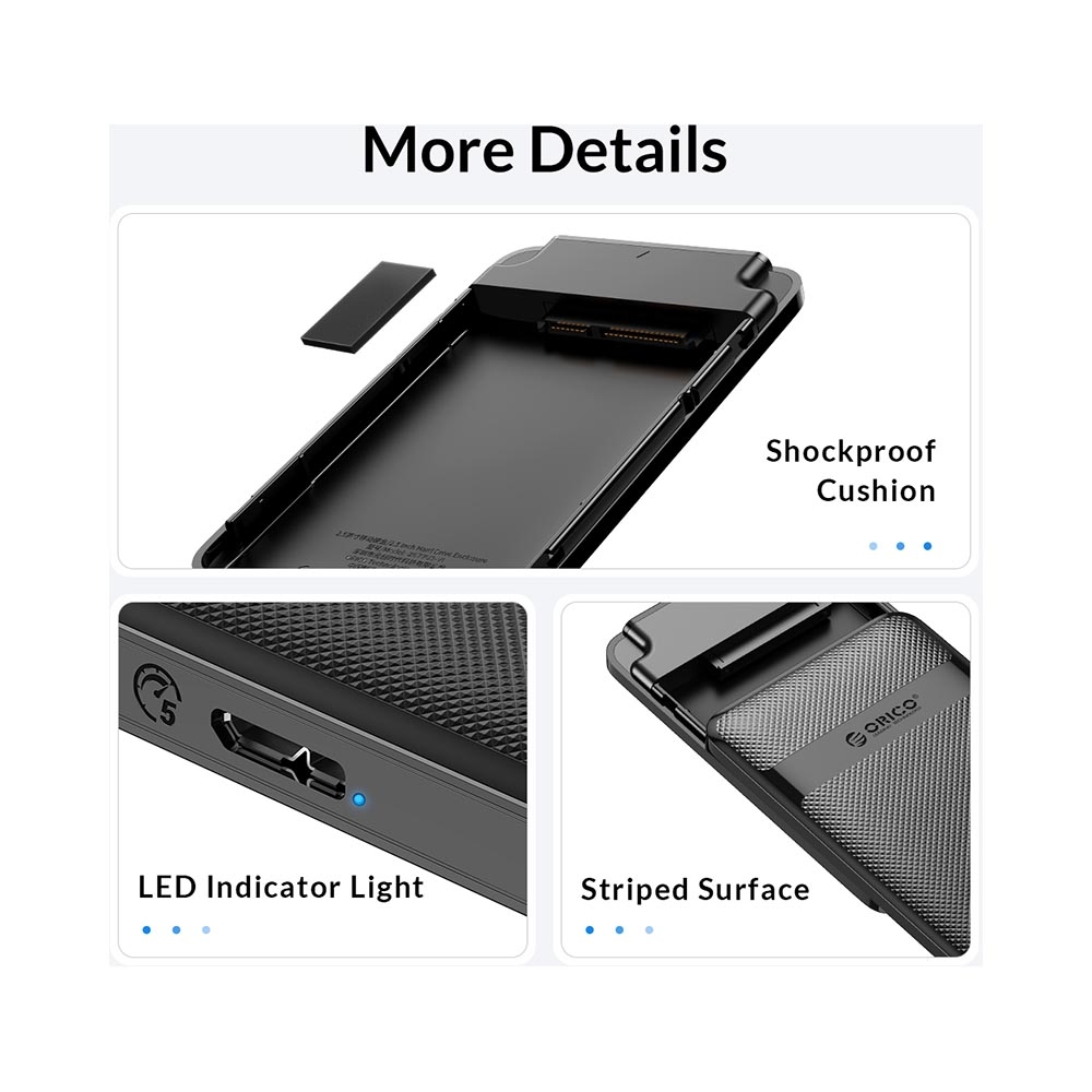 Box ổ cứng 2.5-inch 5Gbps Orico 2577U3-V1-BK