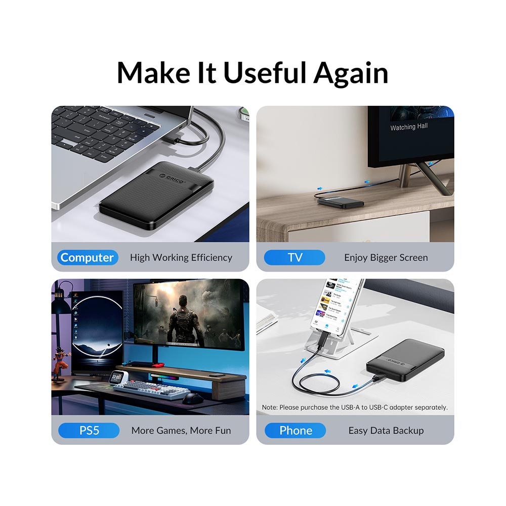 Box ổ cứng 2.5-inch 5Gbps Orico 2577U3-V1-BK