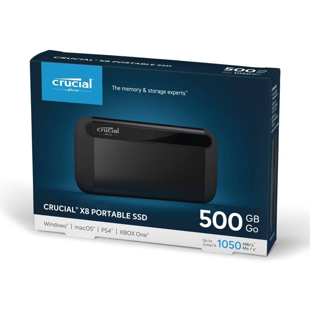 Ổ cứng di động 500GB External SSD Crucial X8 USB 3.2 Gen 2 CT500X8SSD9