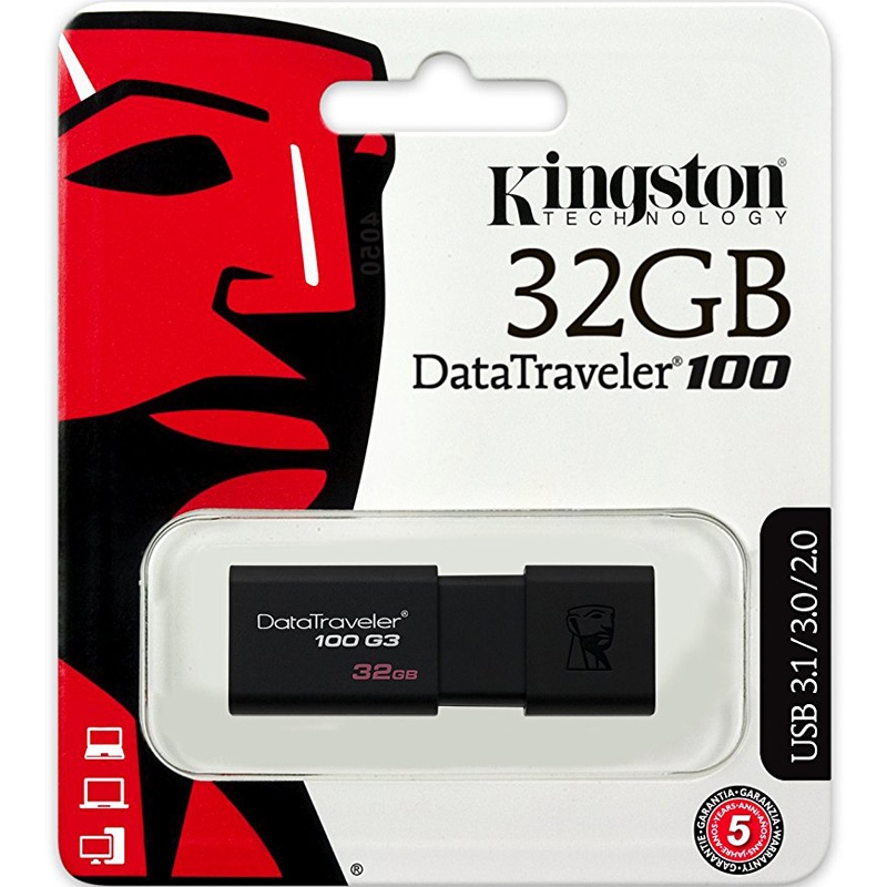 USB 3.0 Kingston DataTraverler 100 G3 32GB 100MB/s DT100G3/32GB