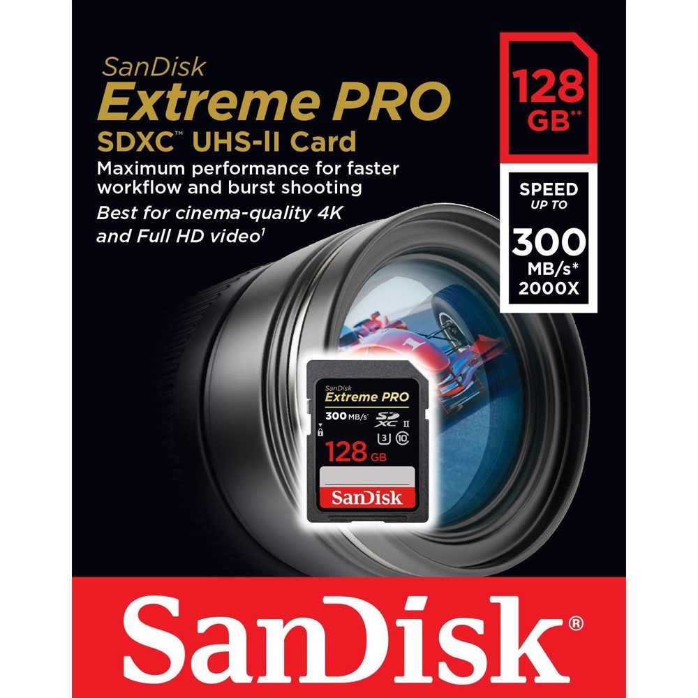 Thẻ nhớ SDXC SanDisk Extreme Pro UHS-II U3 128GB 300MB/s SDSDXDK-128G-GN4IN