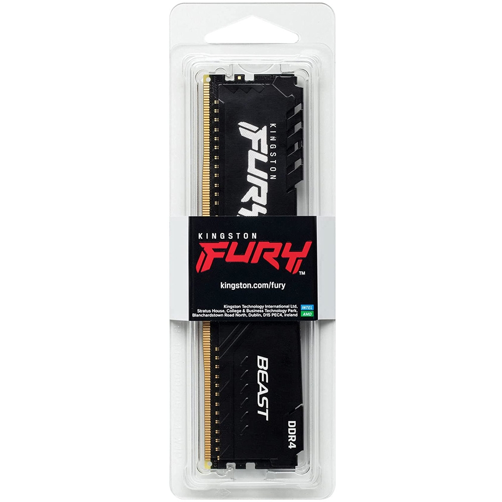 Ram PC Kingston Fury Beast Black 8GB 3200MHz DDR4 KF432C16BB/8