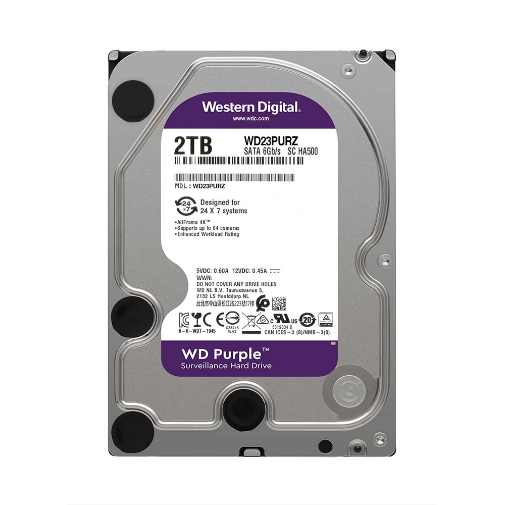 HDD WD Purple 2TB 3.5 inch SATA III 64MB Cache 5400RPM WD23PURZ