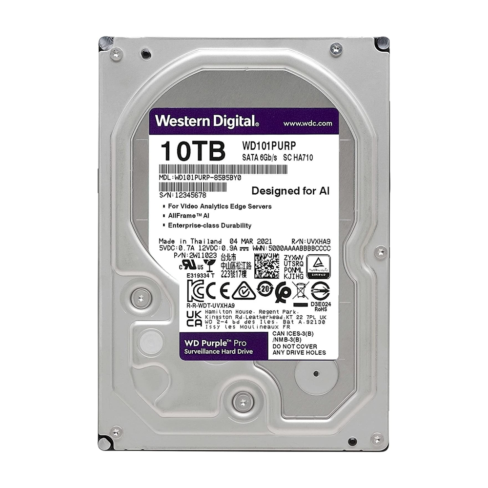 HDD WD Purple Pro 10TB 3.5 inch SATA III 256MB Cache 7200RPM WD101PURP