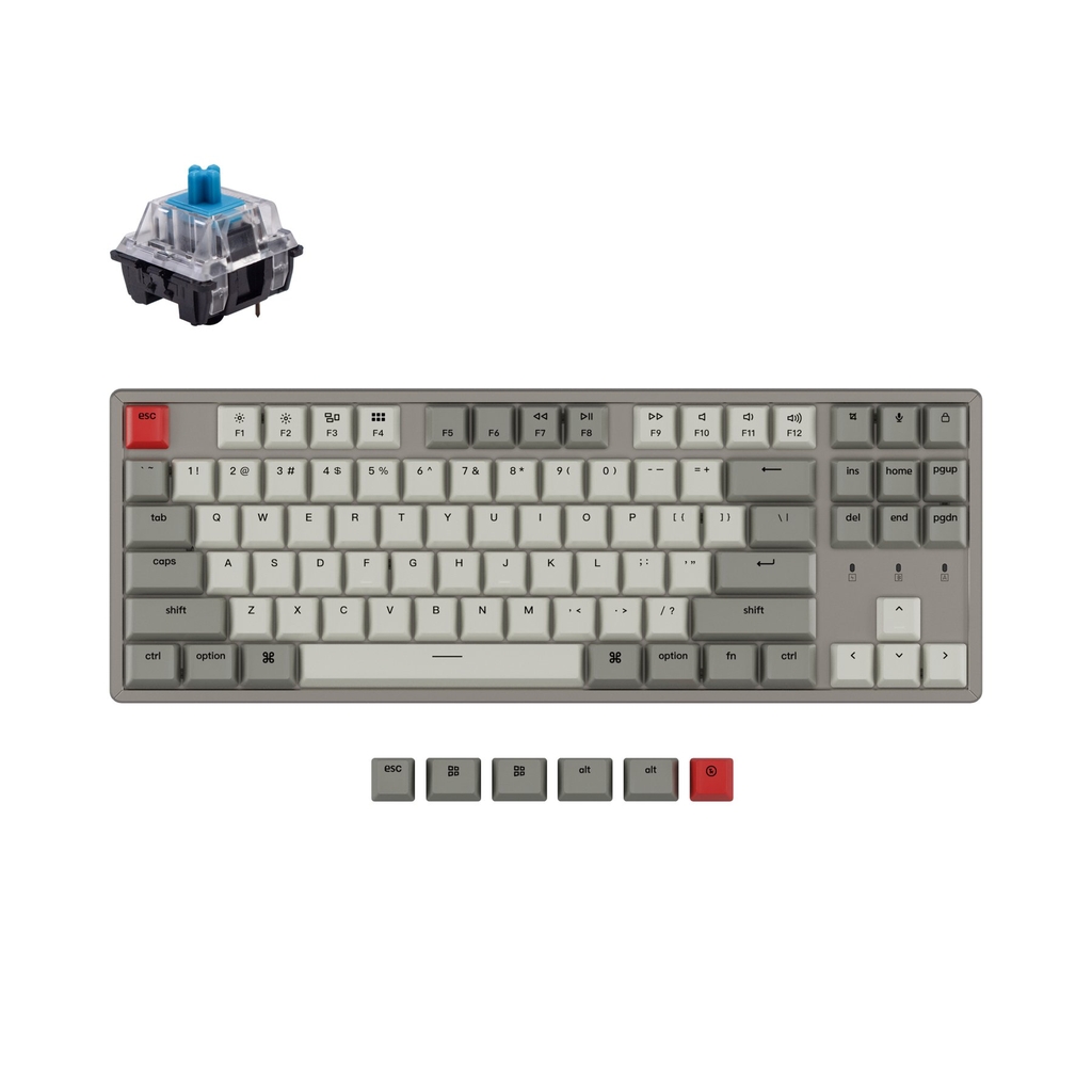 Bàn phím cơ TKL không dây Keychron K8 Aluminum HotSwap Keychron Switch Red / Blue / Brown