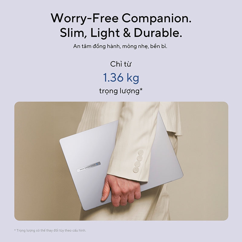 Laptop Asus ExpertBook P3 P3405CVA-NZ0027W (i5-13420H, UHD Graphics, RAM 16GB DDR5, SSD 512GB, 14 Inch IPS WQXGA 144Hz 100% sRGB)