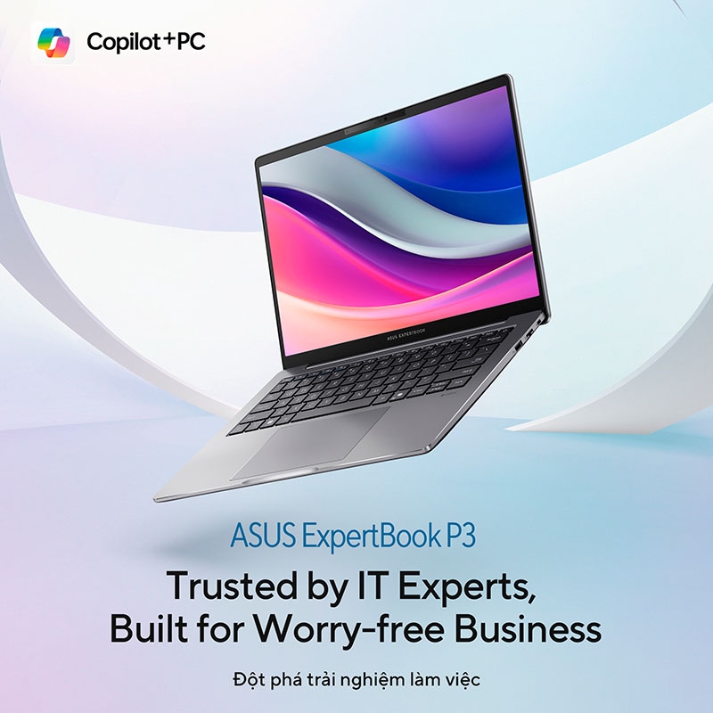 Laptop Asus ExpertBook P3 P3405CVA-NZ0027W (i5-13420H, UHD Graphics, RAM 16GB DDR5, SSD 512GB, 14 Inch IPS WQXGA 144Hz 100% sRGB)