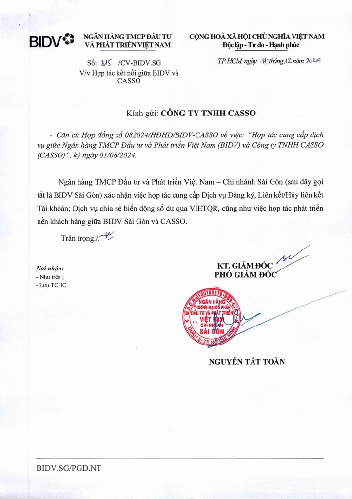 Loa Thanh Toán BIDV