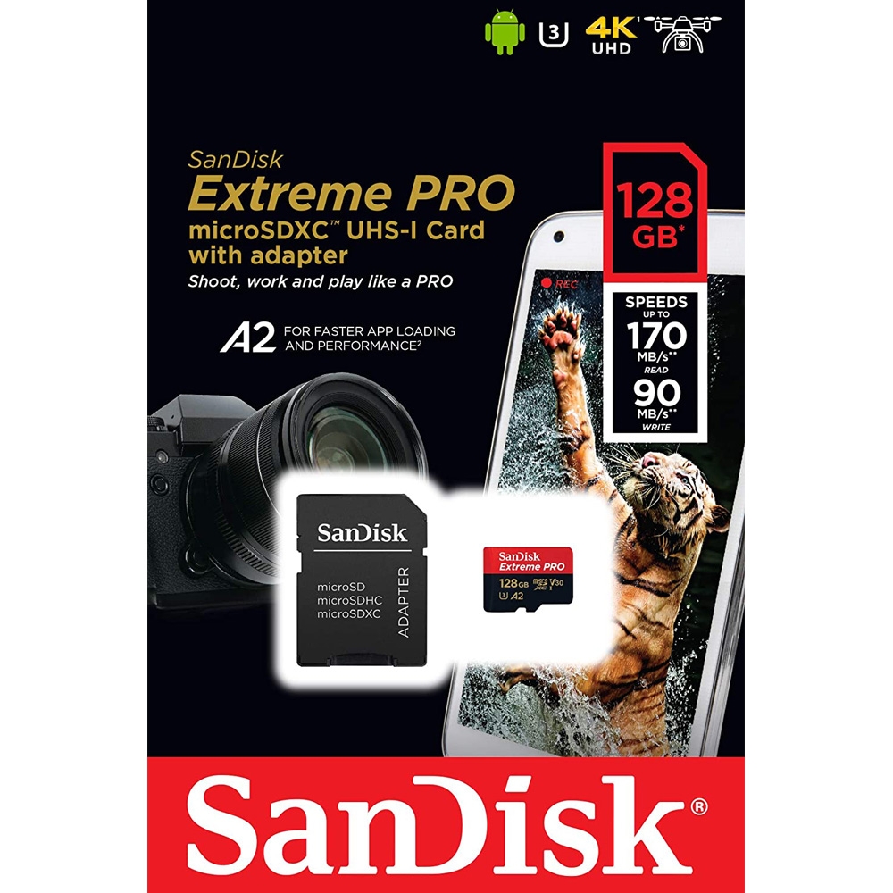 Thẻ Nhớ MicroSDXC SanDisk Extreme Pro V30 A2 128GB 170MB/s SDSQXCY-128G-GN6MA