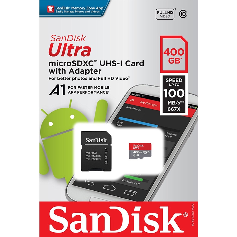 Thẻ nhớ MicroSDXC SanDisk Ultra A1 400GB 100MB/s SDSQUAR-400G-GN6MA