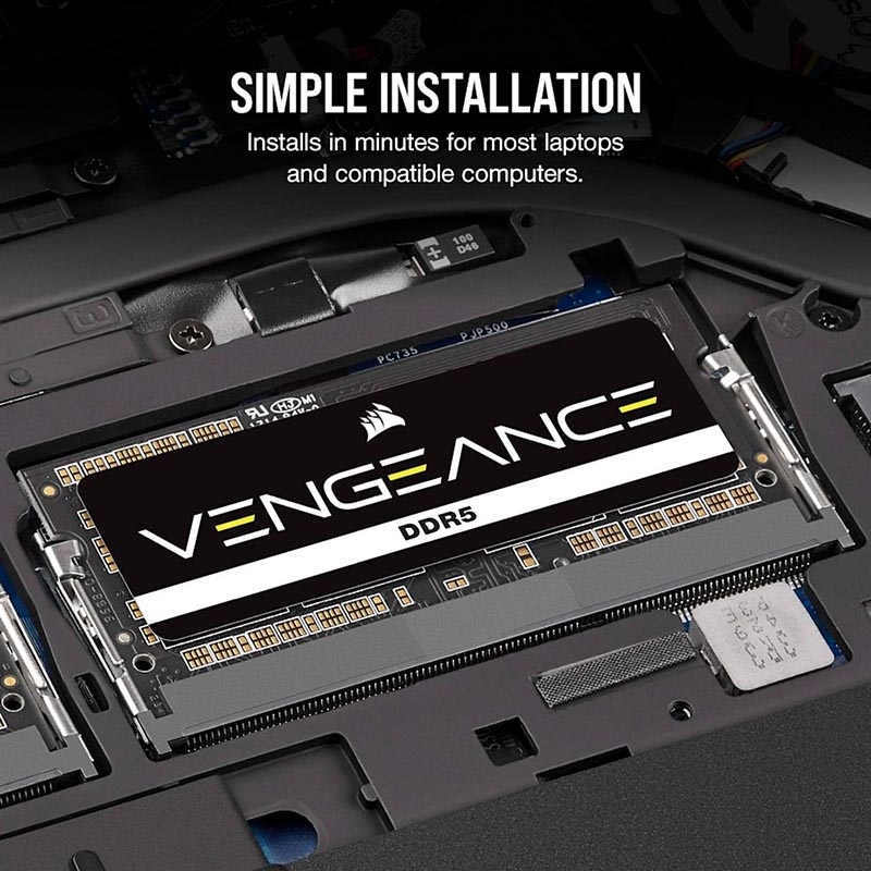 Ram Laptop Corsair Vengeance DDR5 32GB 5600MHz 1.1v CMSX32GX5M1A5600C48